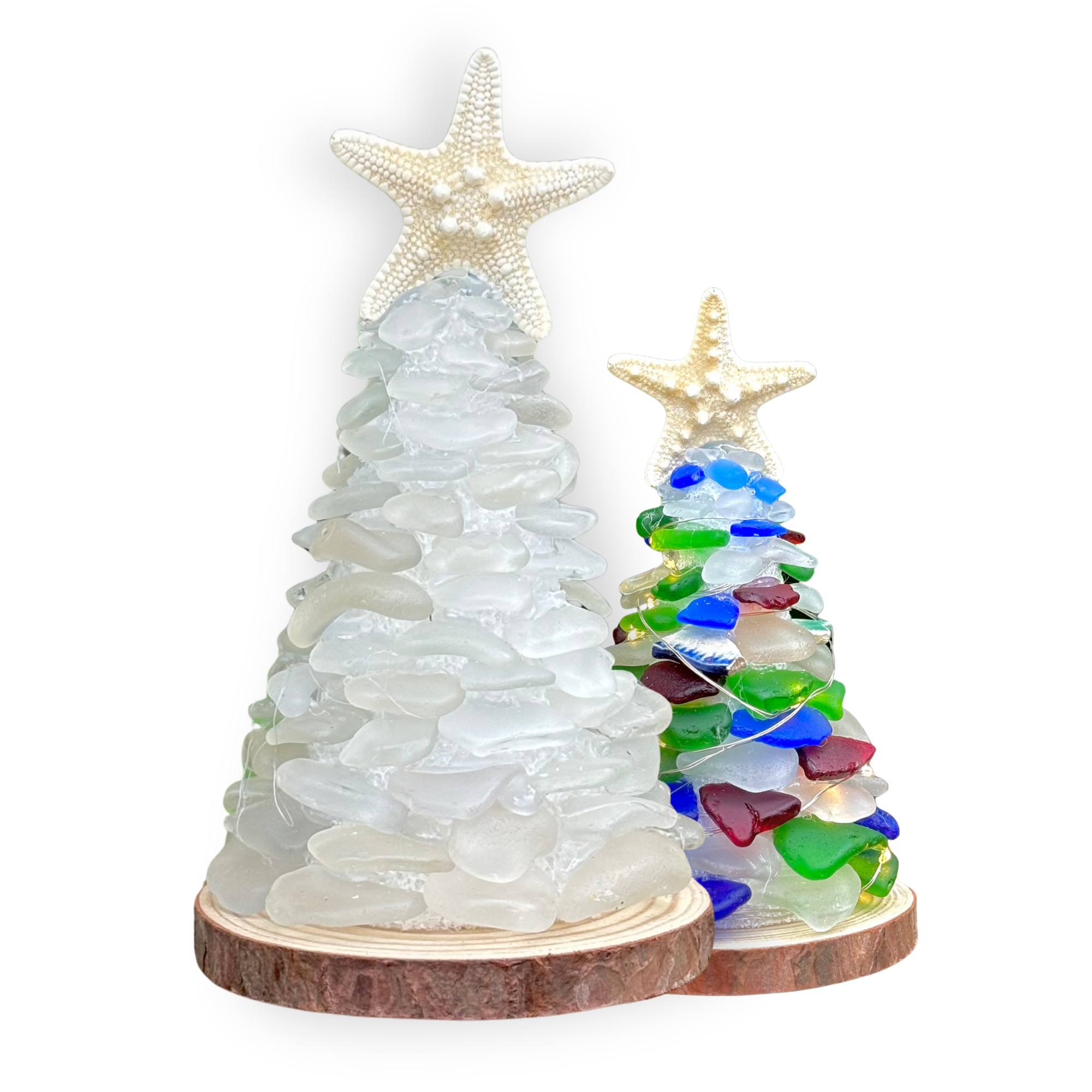 【Jack Louさま】tree ✵ アンティークガラスビーズの ホワイトツリー Sea Glass and Chaney Christmas Trees – Chaney Chicks Island Gifts