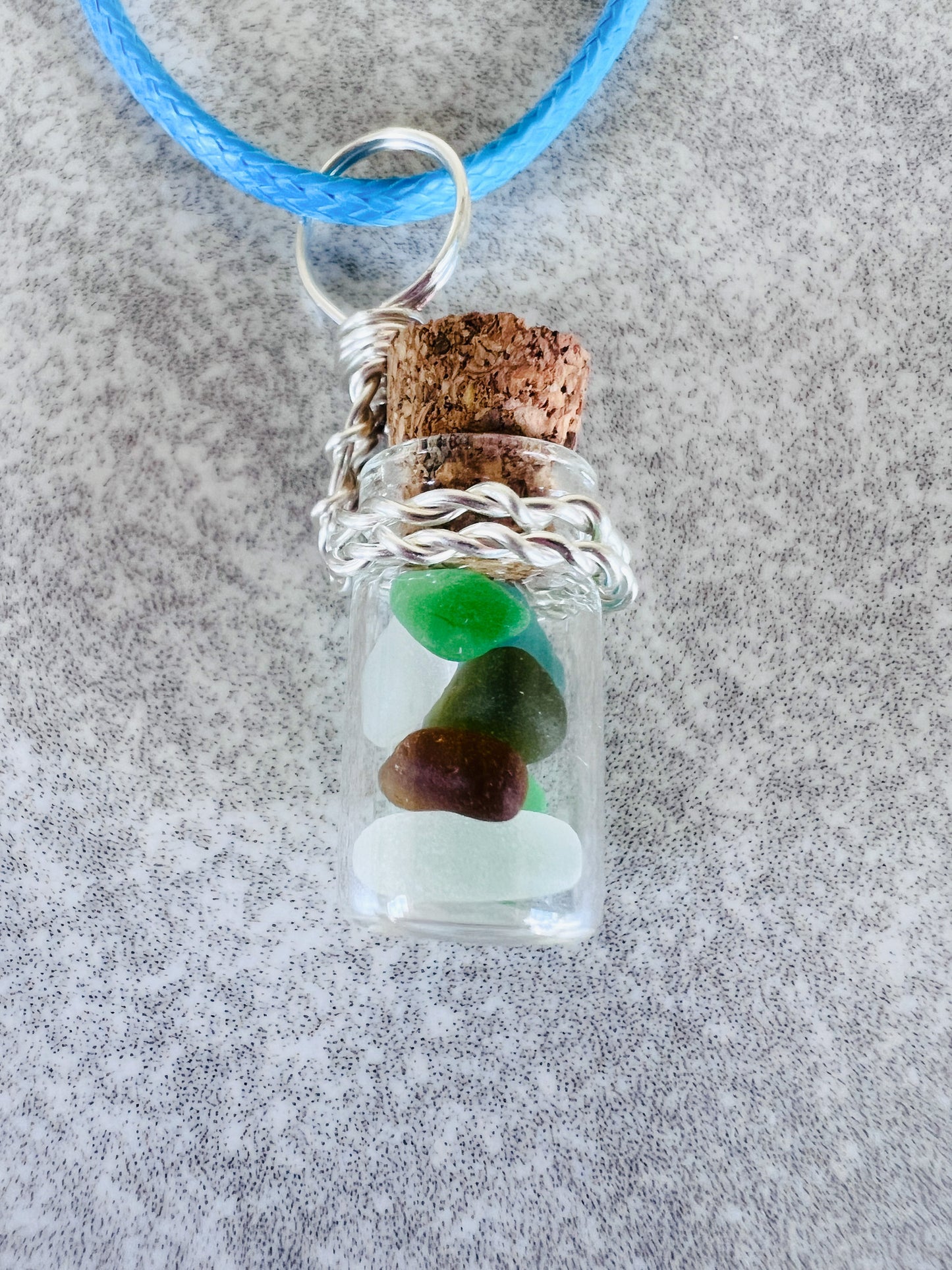 Sea Glass Treasure Bottle Necklace