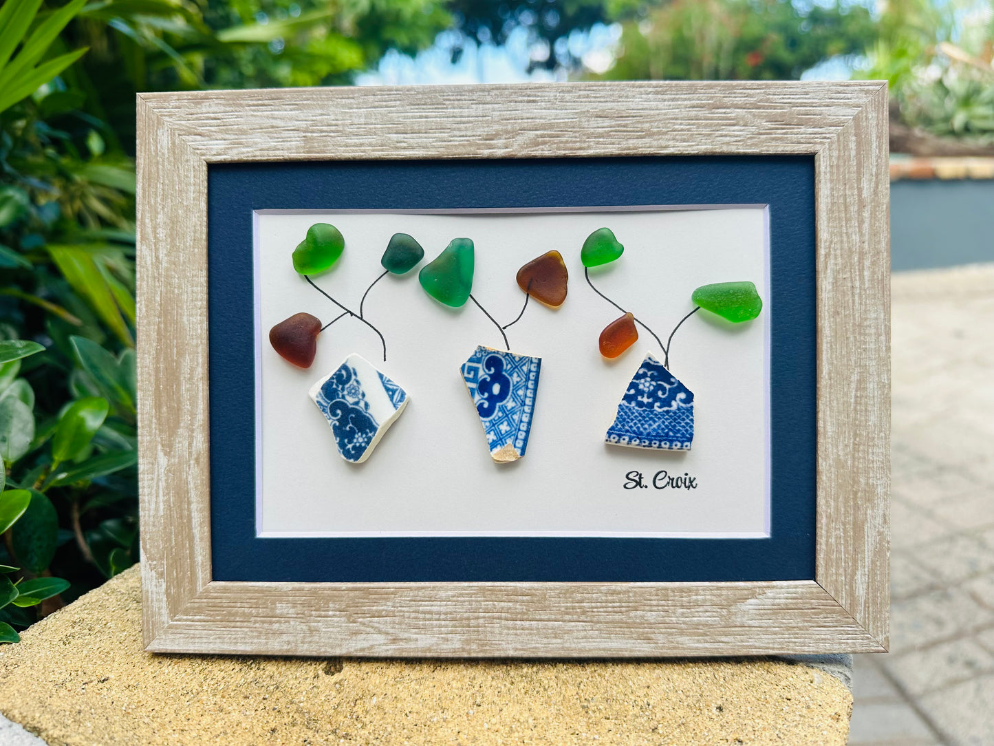 Chaney and Sea Glass Framed Art