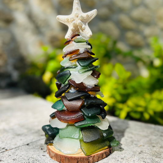 St. Croix Sea Glass Christmas Tree 9"