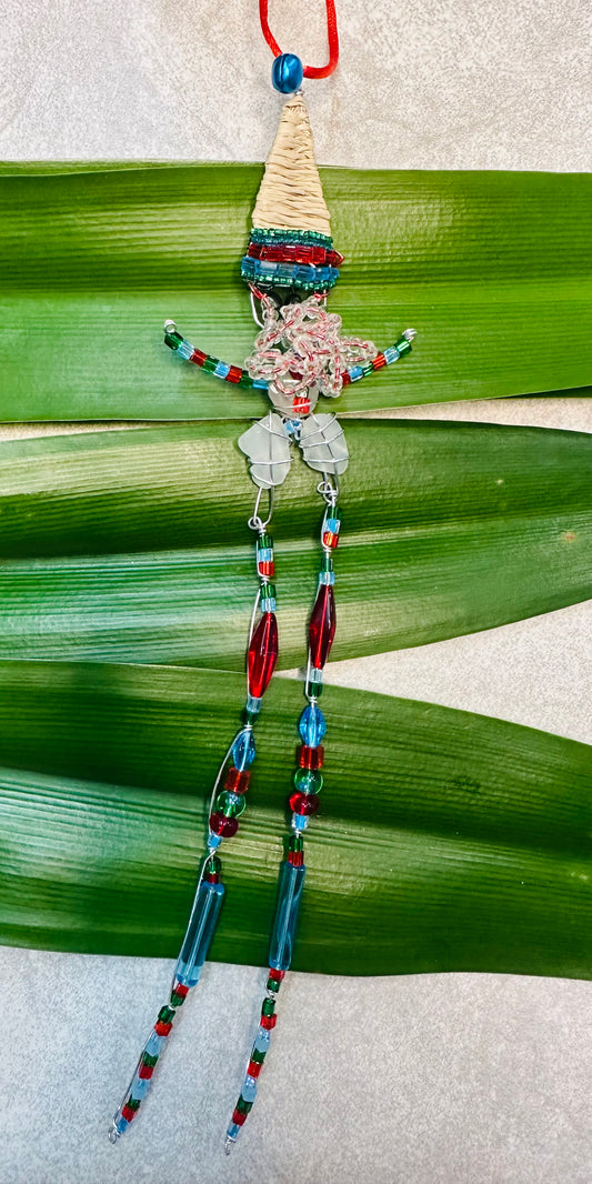 Sea Glass Moko Jumbie Ornament