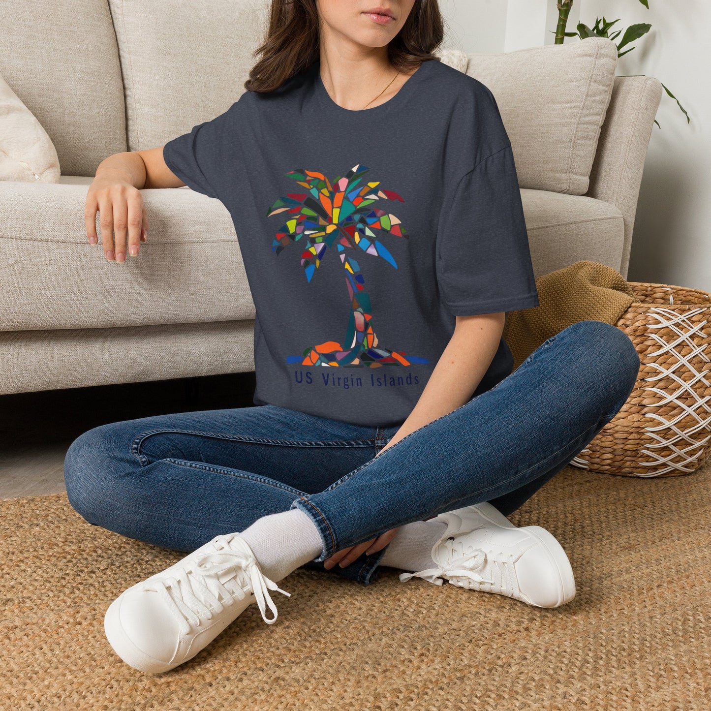 US Virgin Islands Mosaic Palm T-Shirt