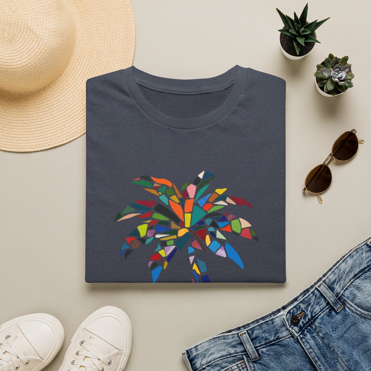 US Virgin Islands Mosaic Palm T-Shirt