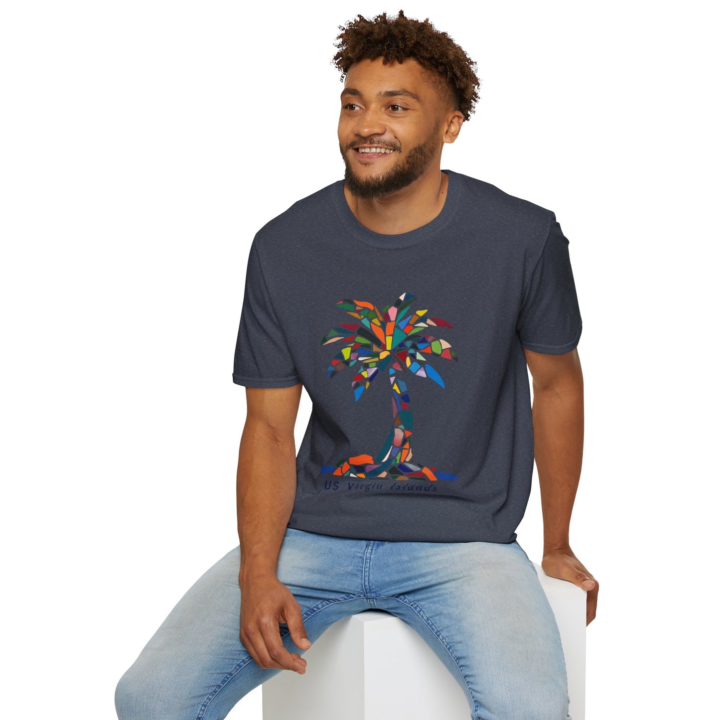 US Virgin Islands Mosaic Palm T-Shirt