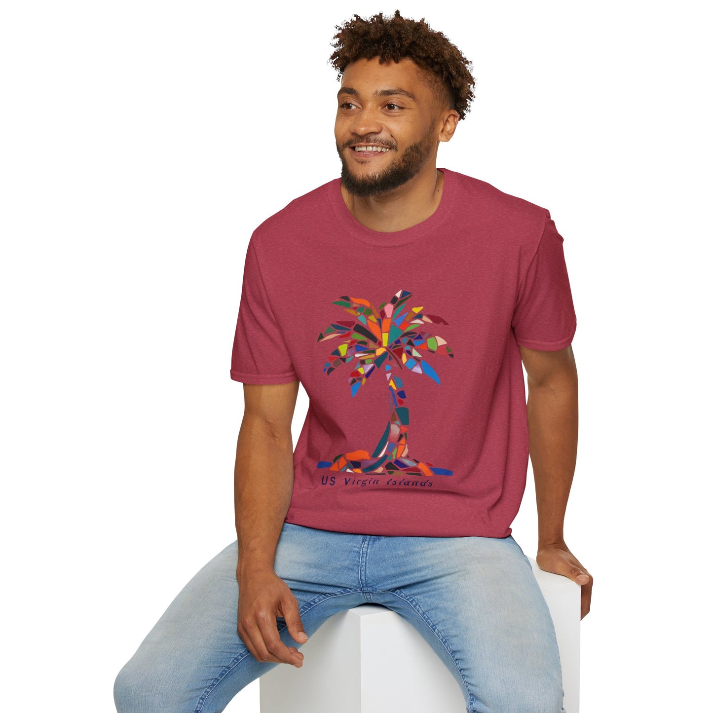 US Virgin Islands Mosaic Palm T-Shirt