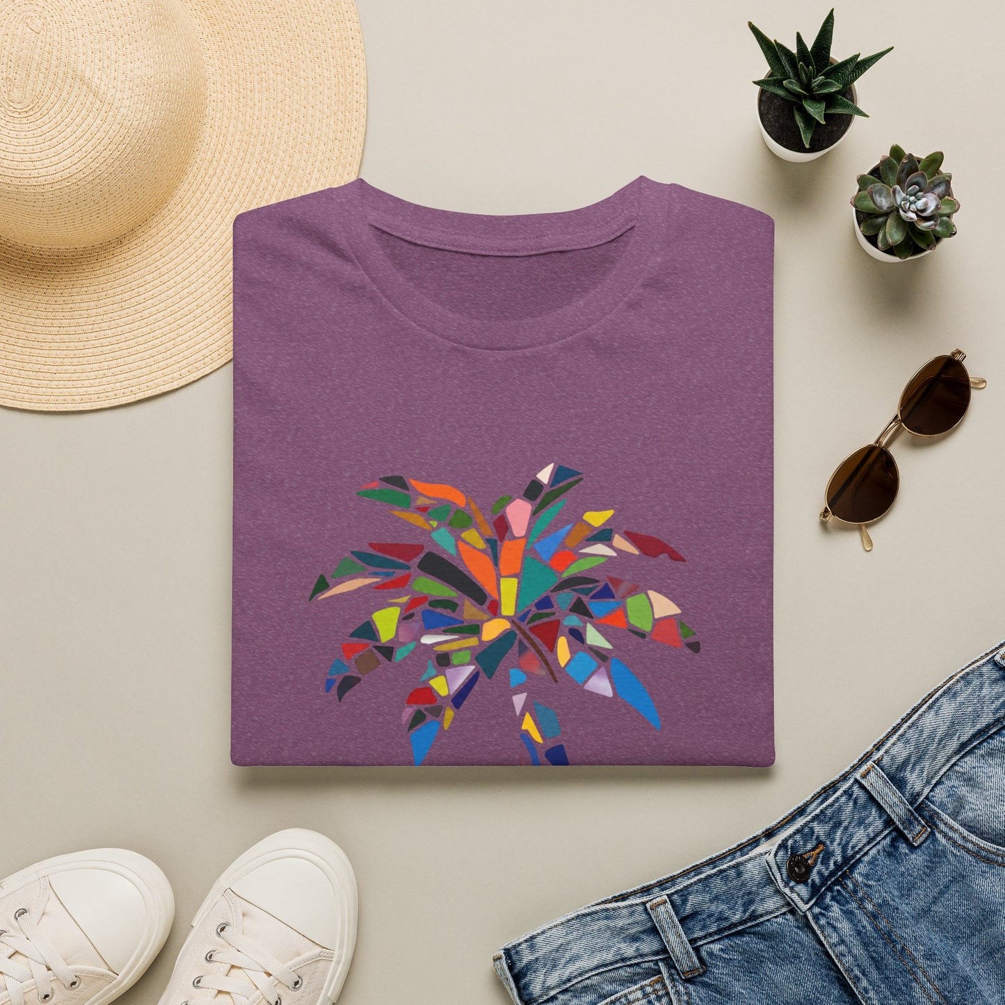 US Virgin Islands Mosaic Palm T-Shirt