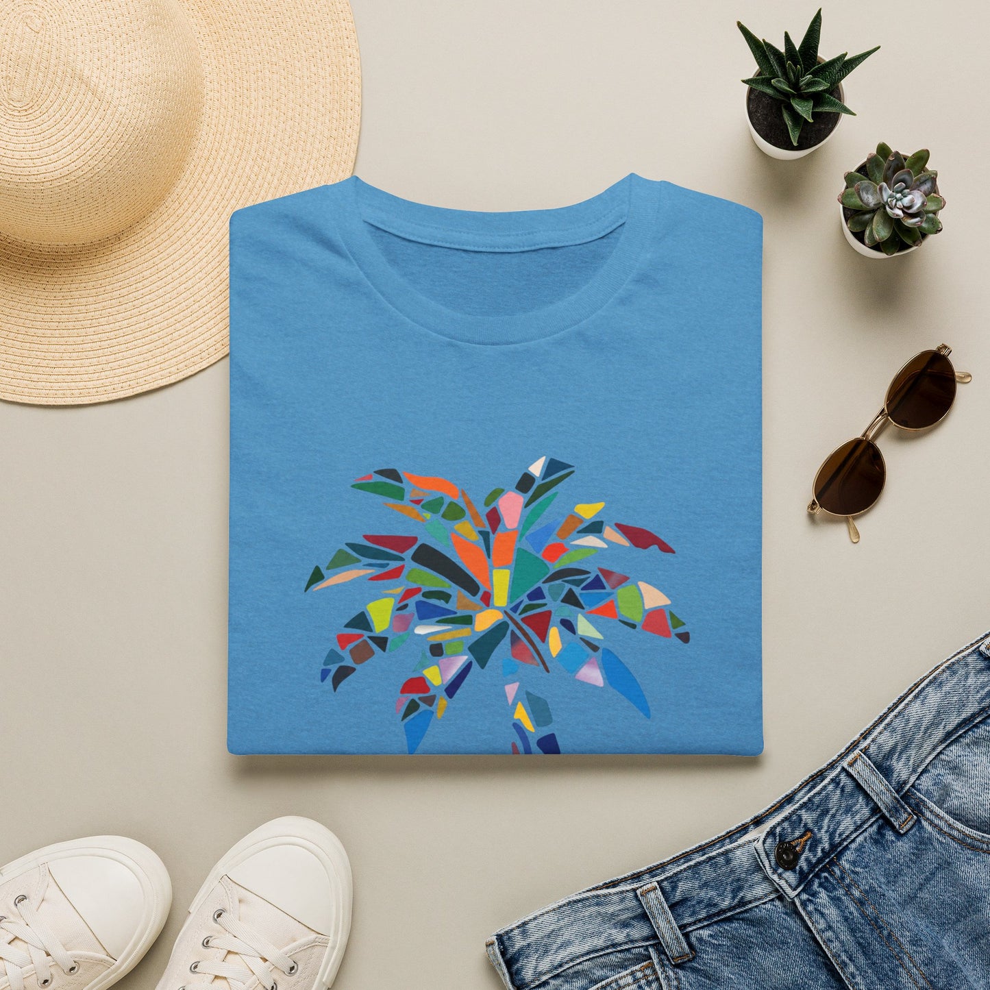 US Virgin Islands Mosaic Palm T-Shirt