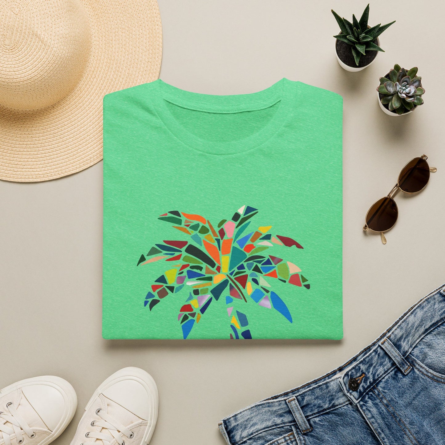 US Virgin Islands Mosaic Palm T-Shirt