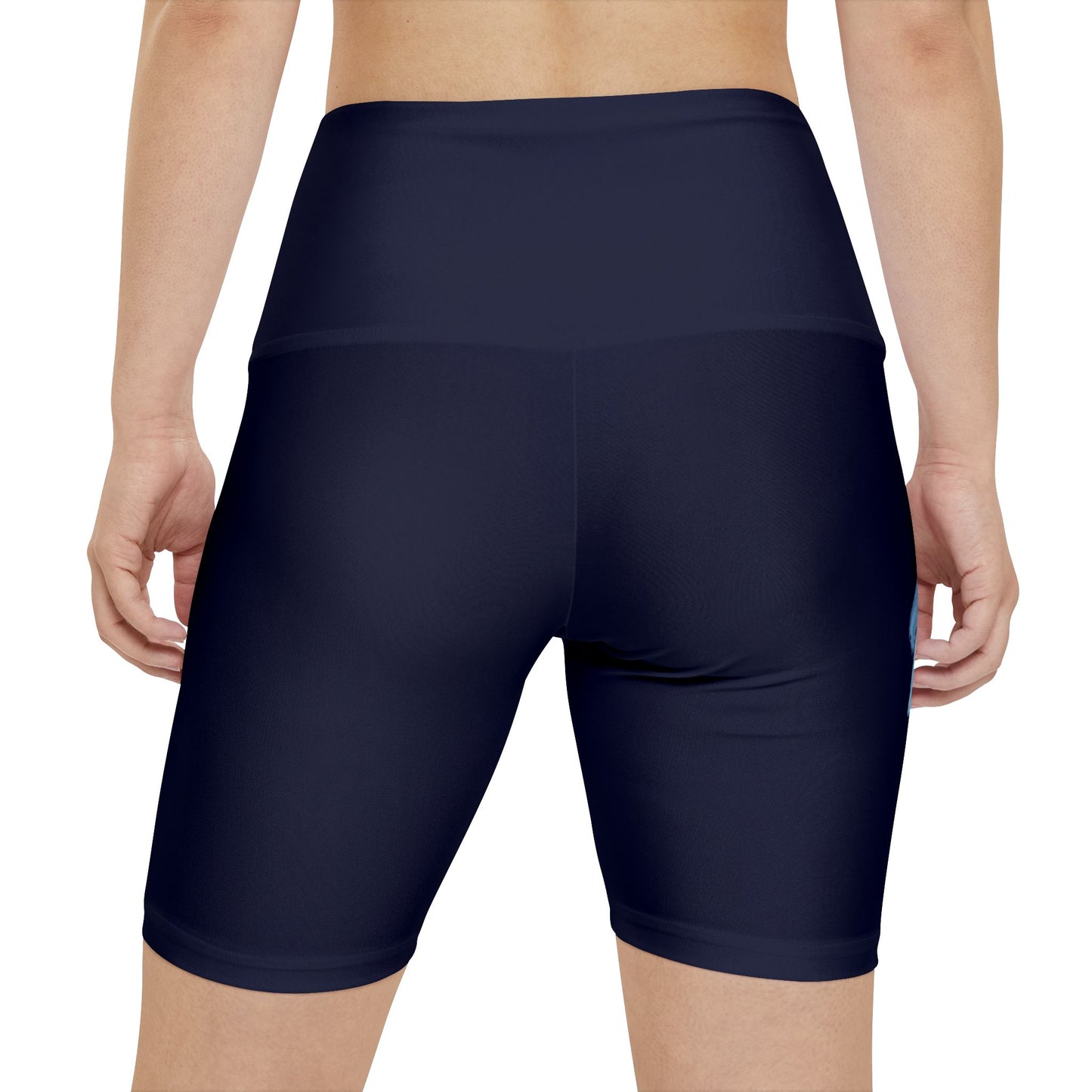 Women's Workout Shorts — Navy 'God is Good, West is Best' Athletic Biker Shorts