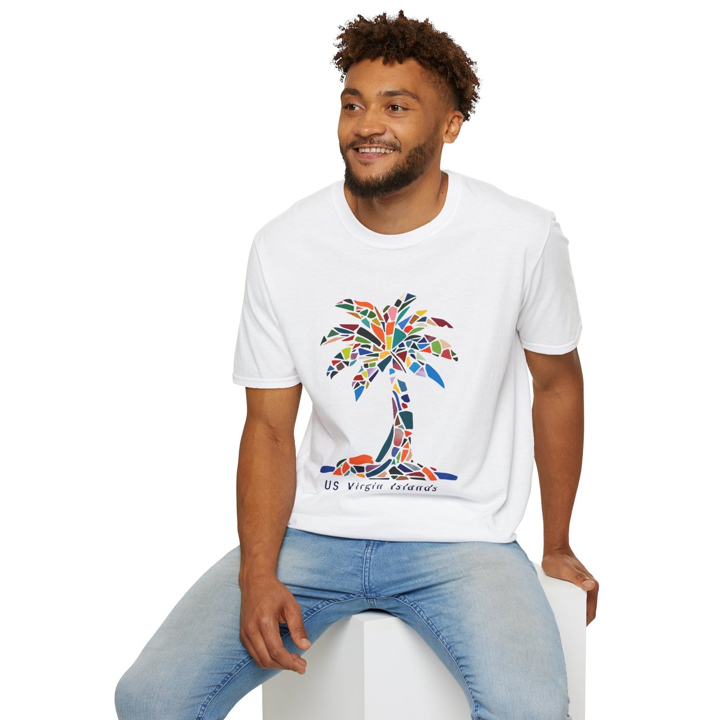 US Virgin Islands Mosaic Palm T-Shirt