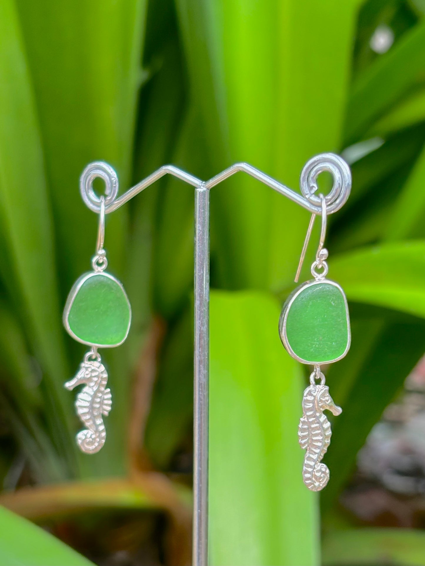 Sterling Sea Glass Earrings