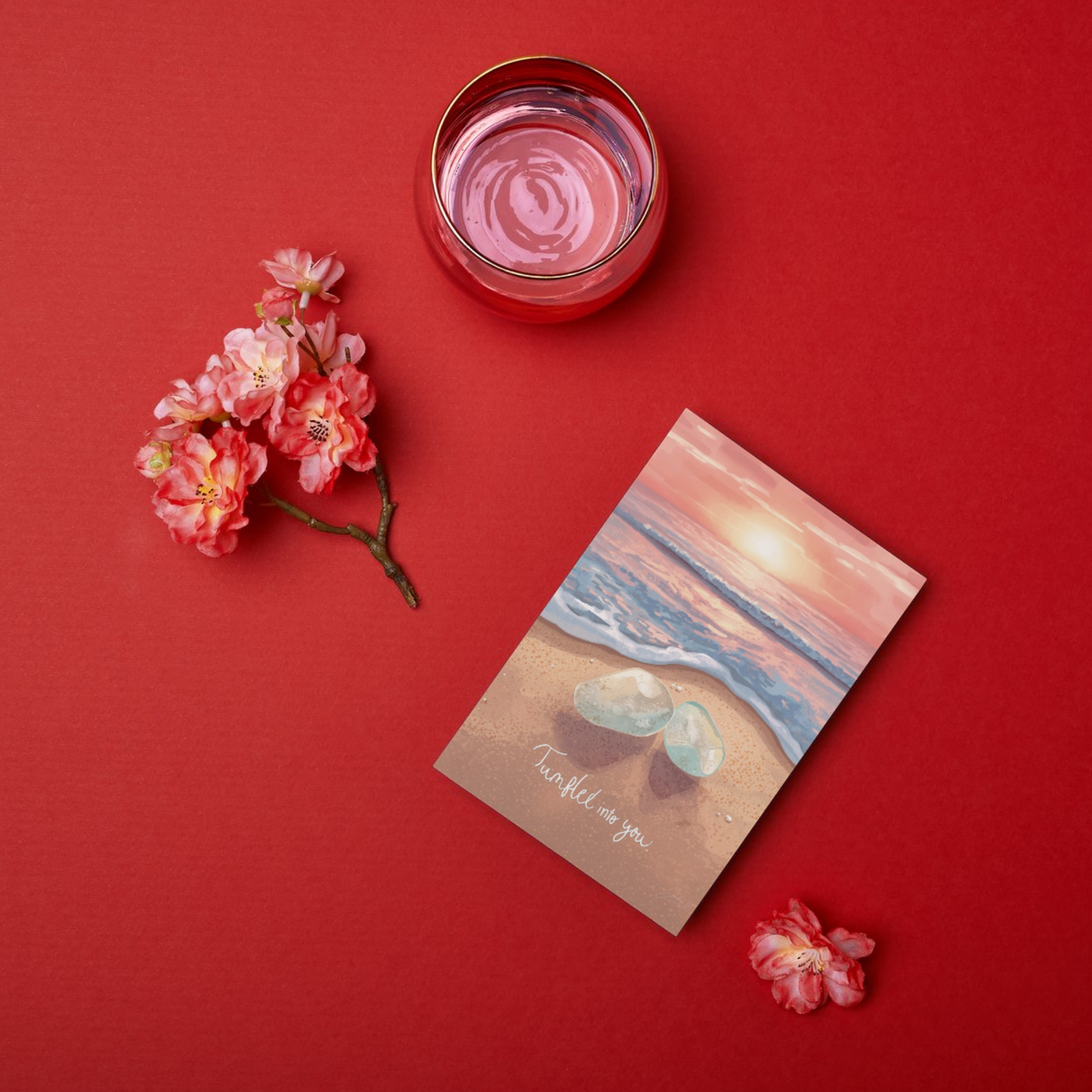 Sea Glass Valentines Day Cards — 5-Pack Assorted