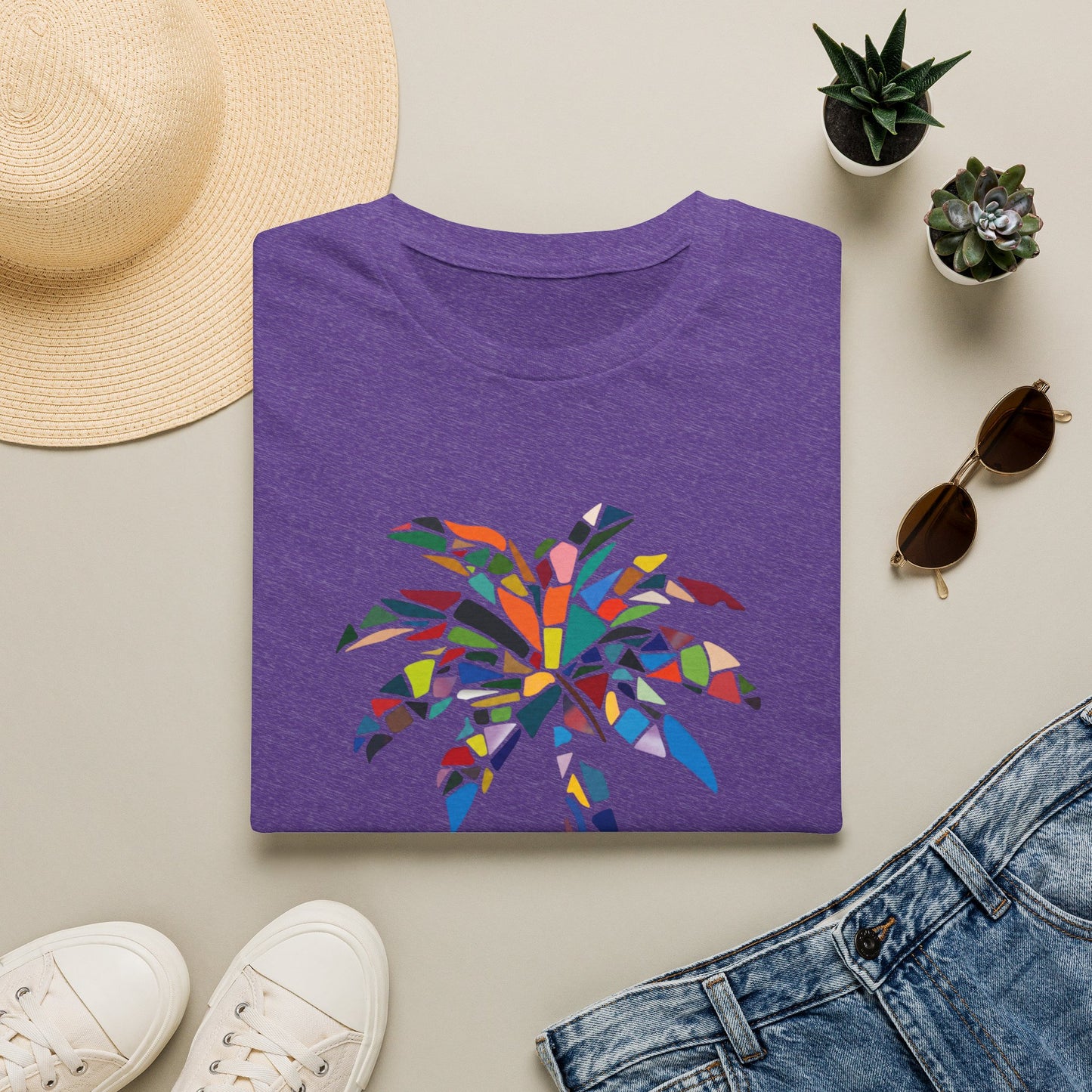 US Virgin Islands Mosaic Palm T-Shirt