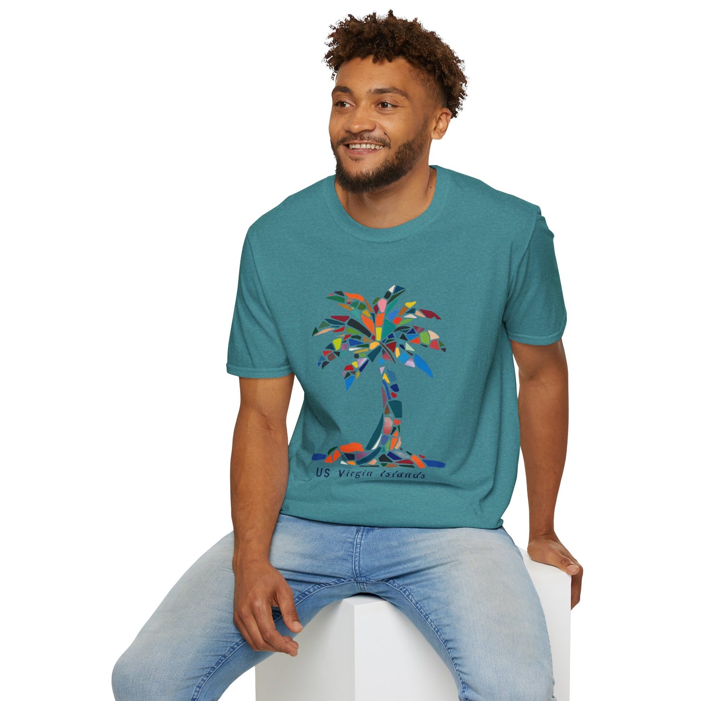 US Virgin Islands Mosaic Palm T-Shirt