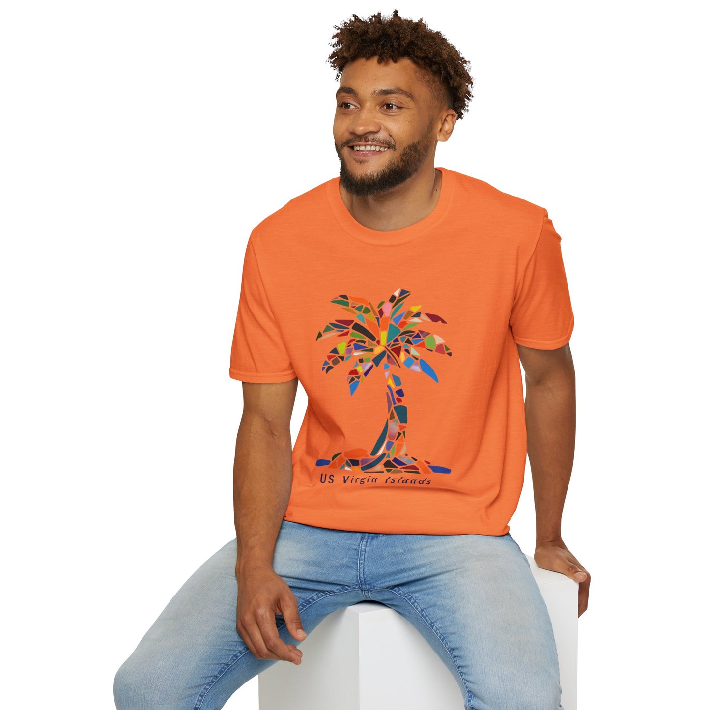 US Virgin Islands Mosaic Palm T-Shirt