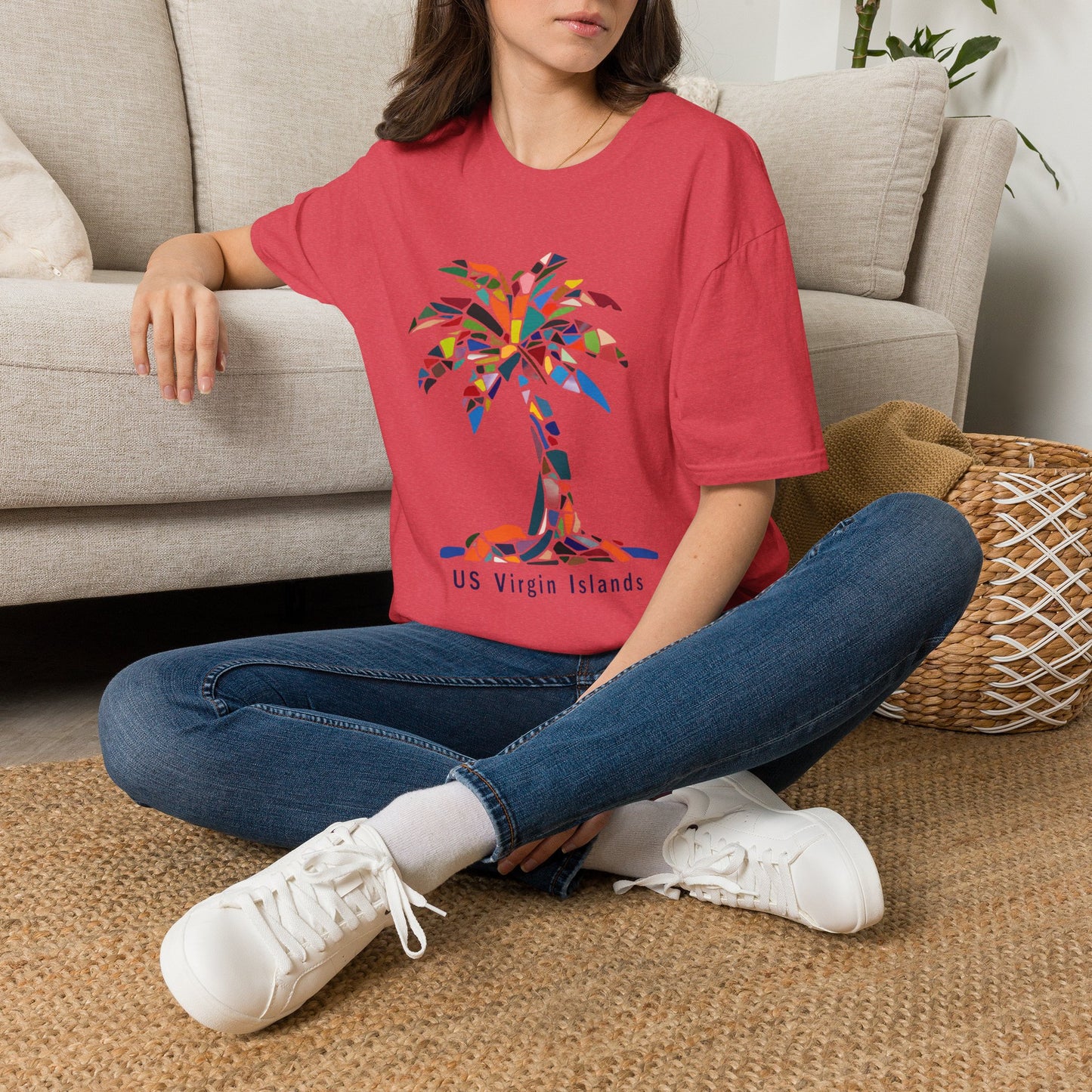 US Virgin Islands Mosaic Palm T-Shirt