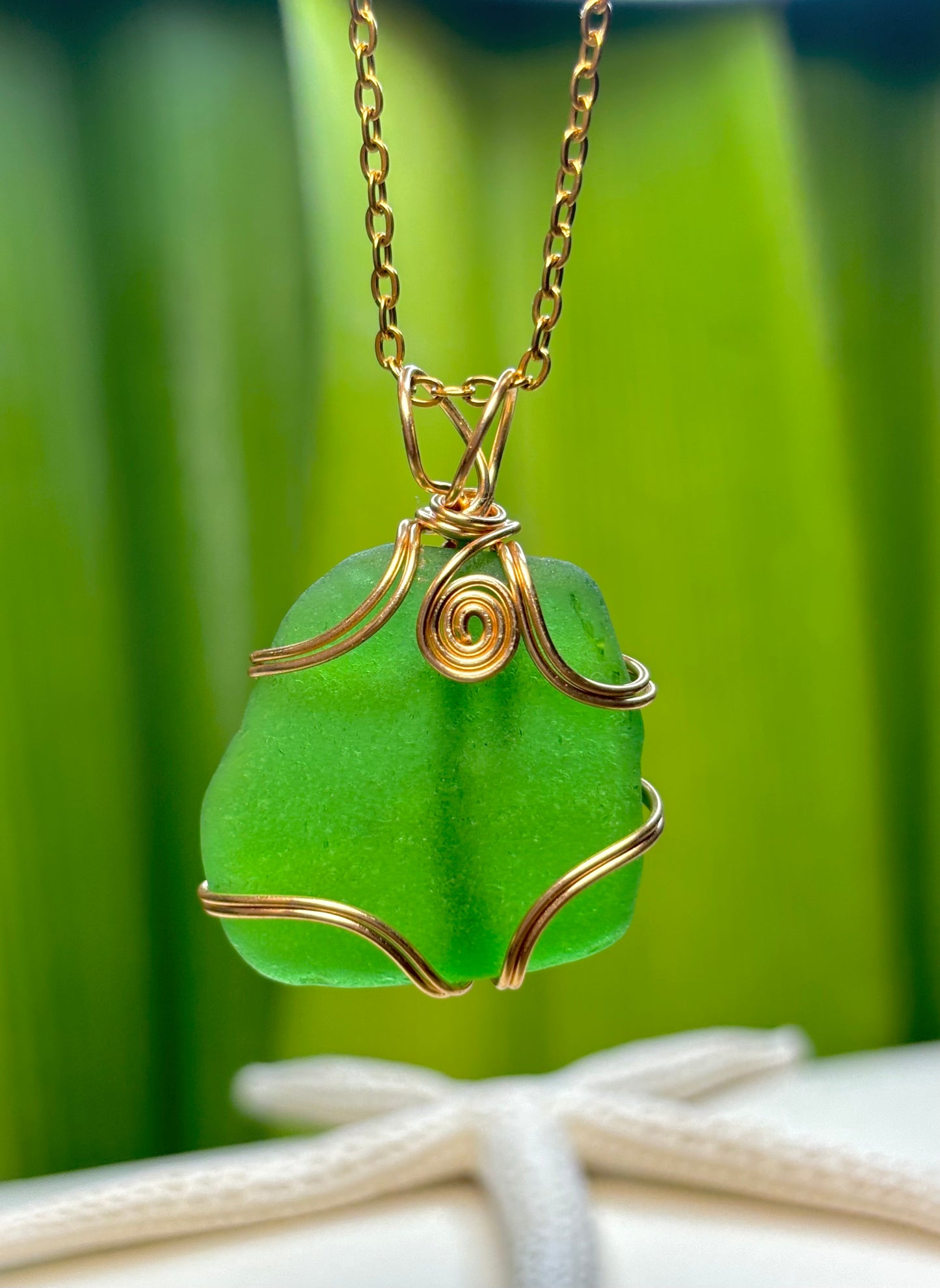 Kelly Green Sea Glass Pendant