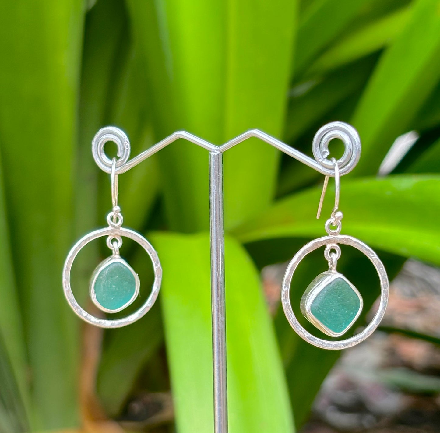 Sterling Sea Glass Earrings