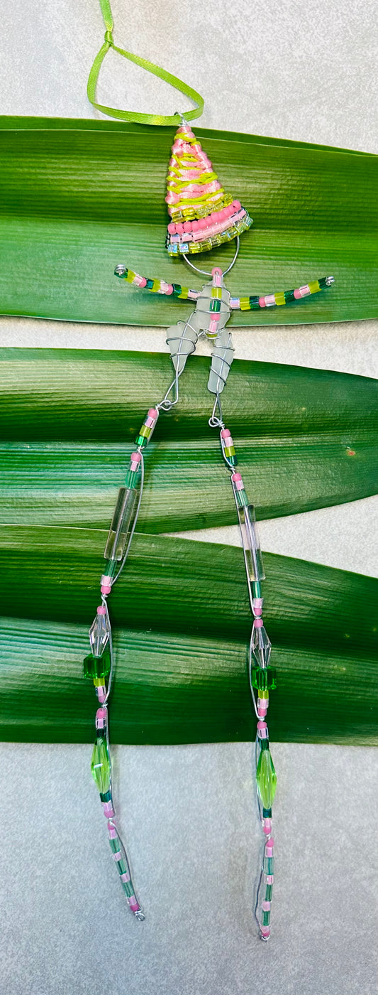 Sea Glass Moko Jumbie Ornament