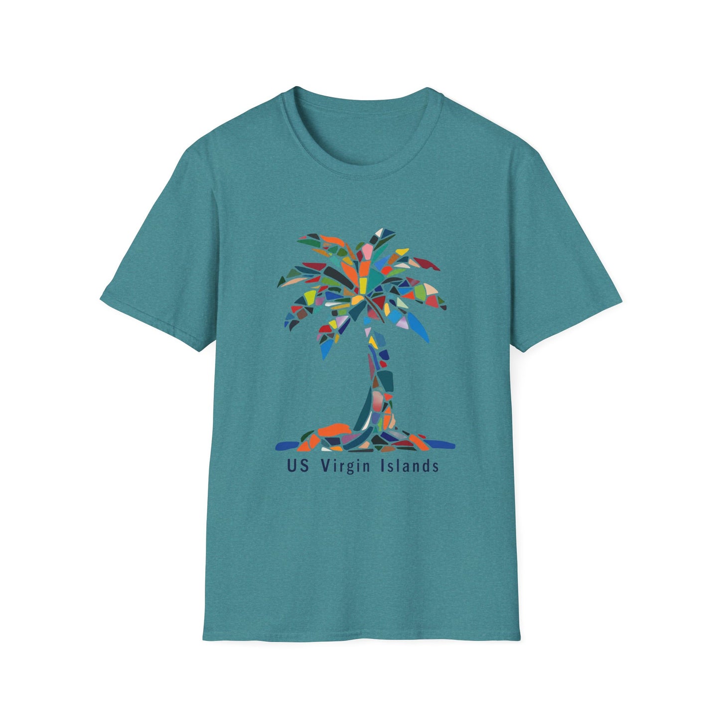 US Virgin Islands Mosaic Palm T-Shirt