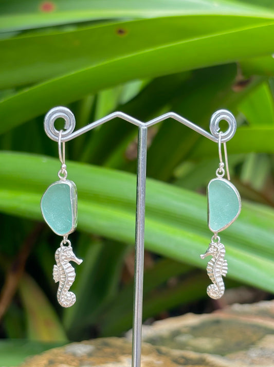 Sterling Sea Glass Earrings