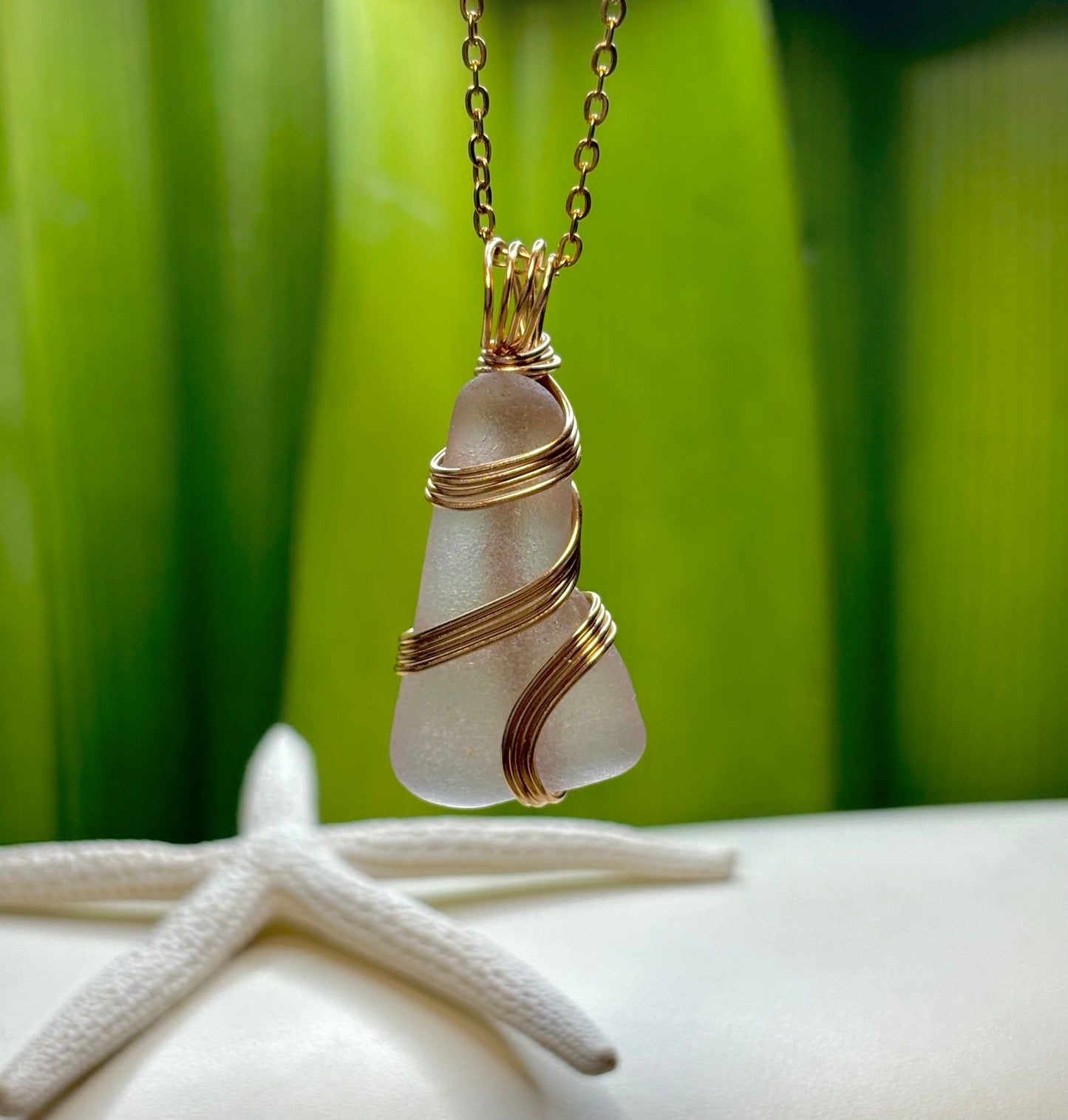 Blush Sea Glass Pendant