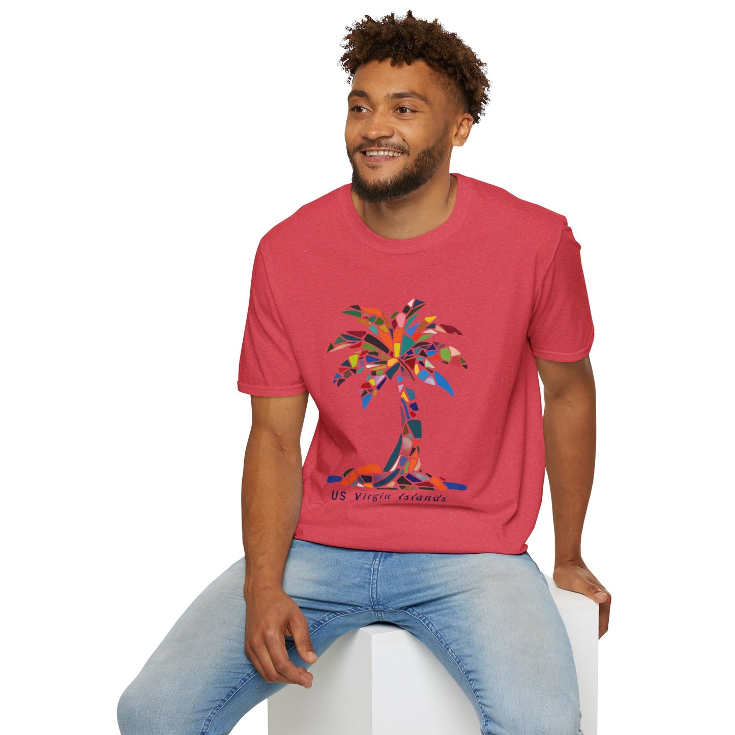 US Virgin Islands Mosaic Palm T-Shirt