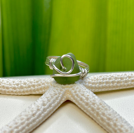 Sea Glass Ring Size 4