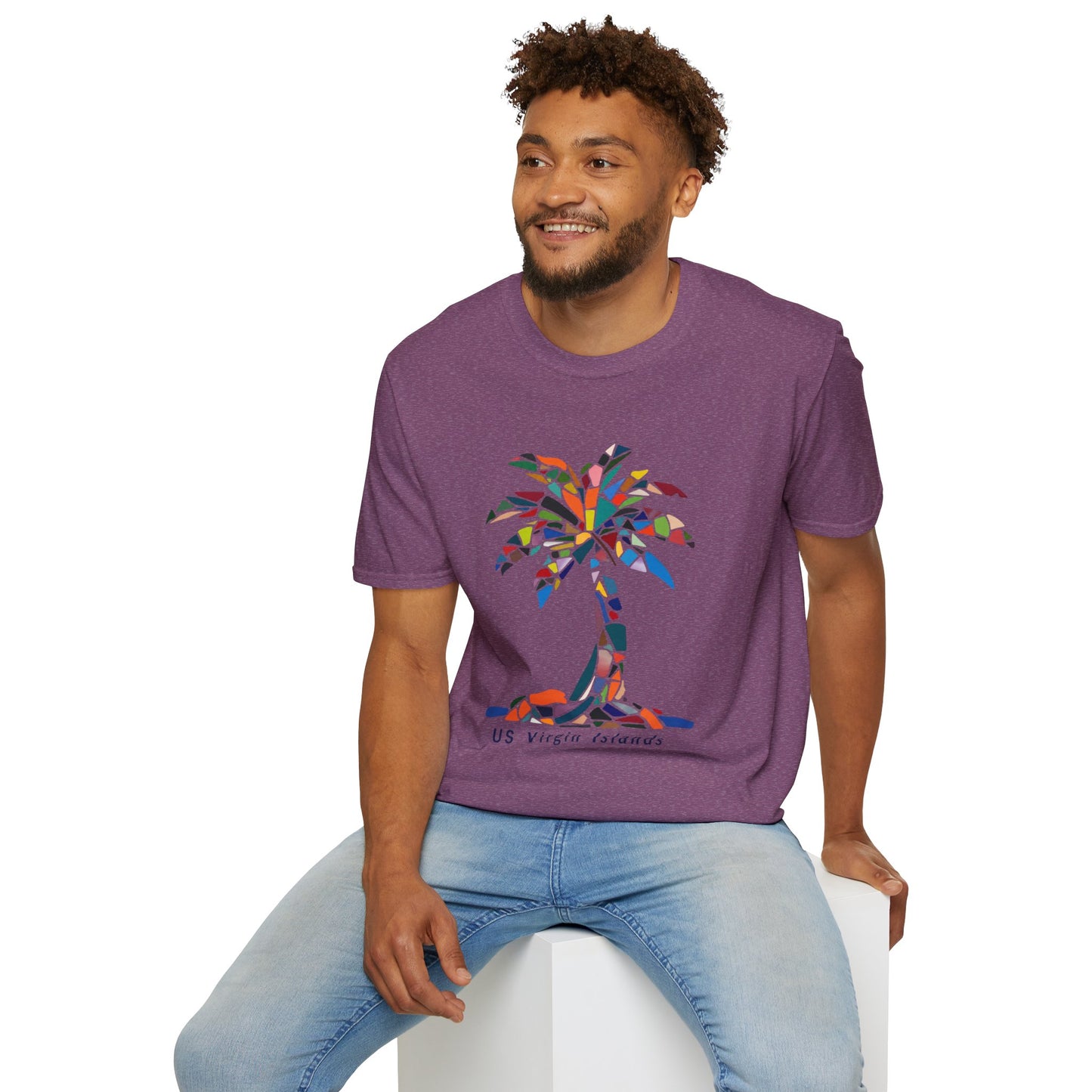 US Virgin Islands Mosaic Palm T-Shirt