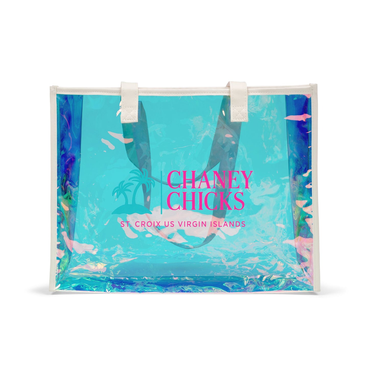 'Chaney Chicks' Holographic Clear Beach Tote Bag