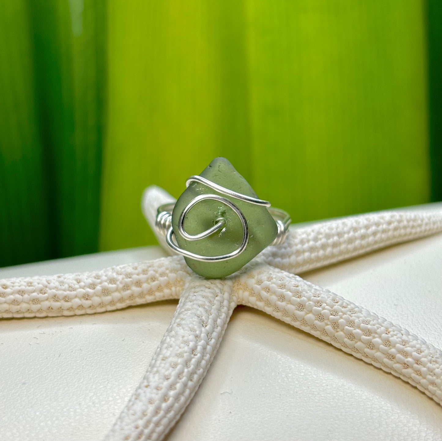 Sea Glass Ring Size 8