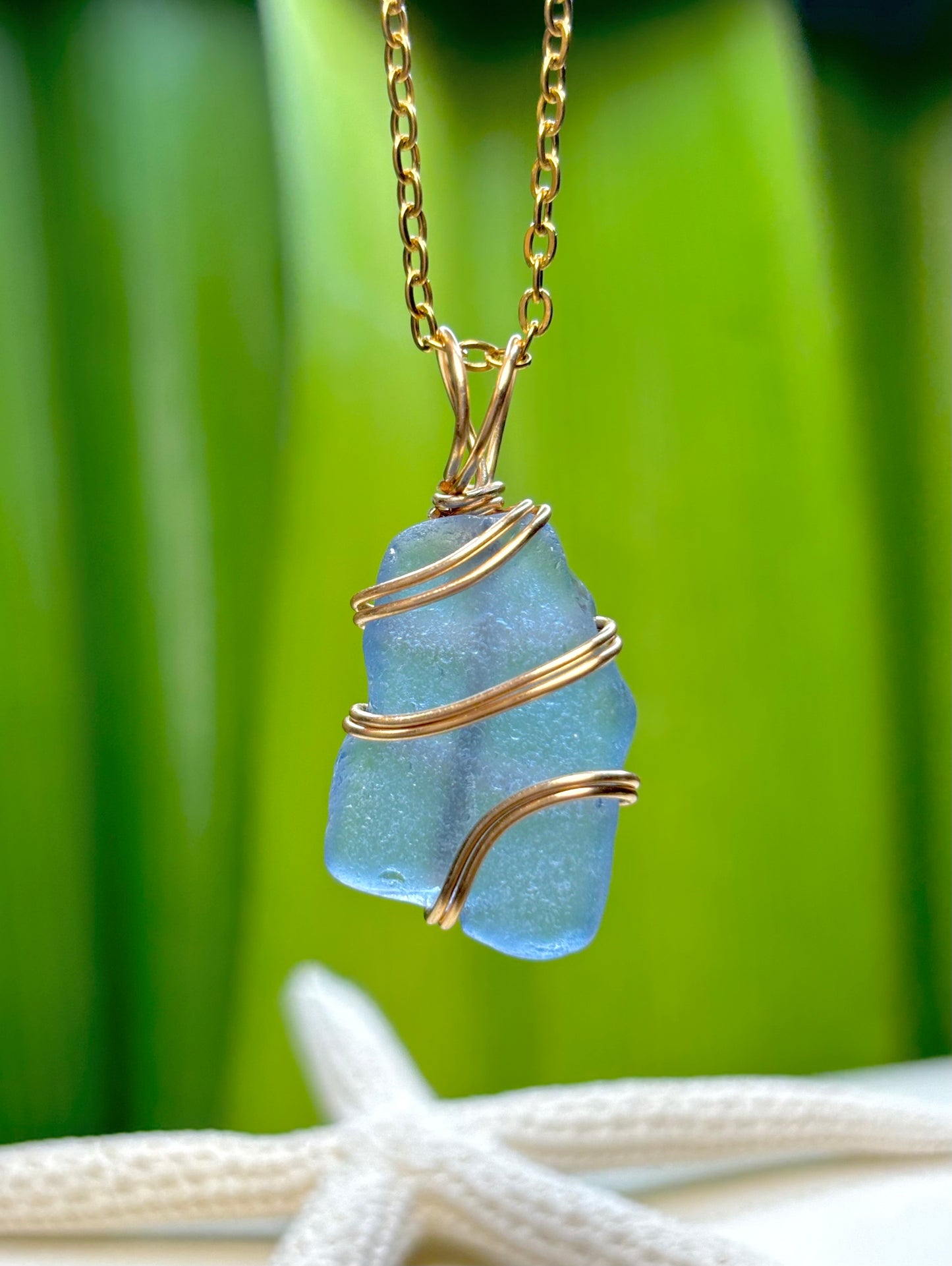 Sky Sea Glass Pendant