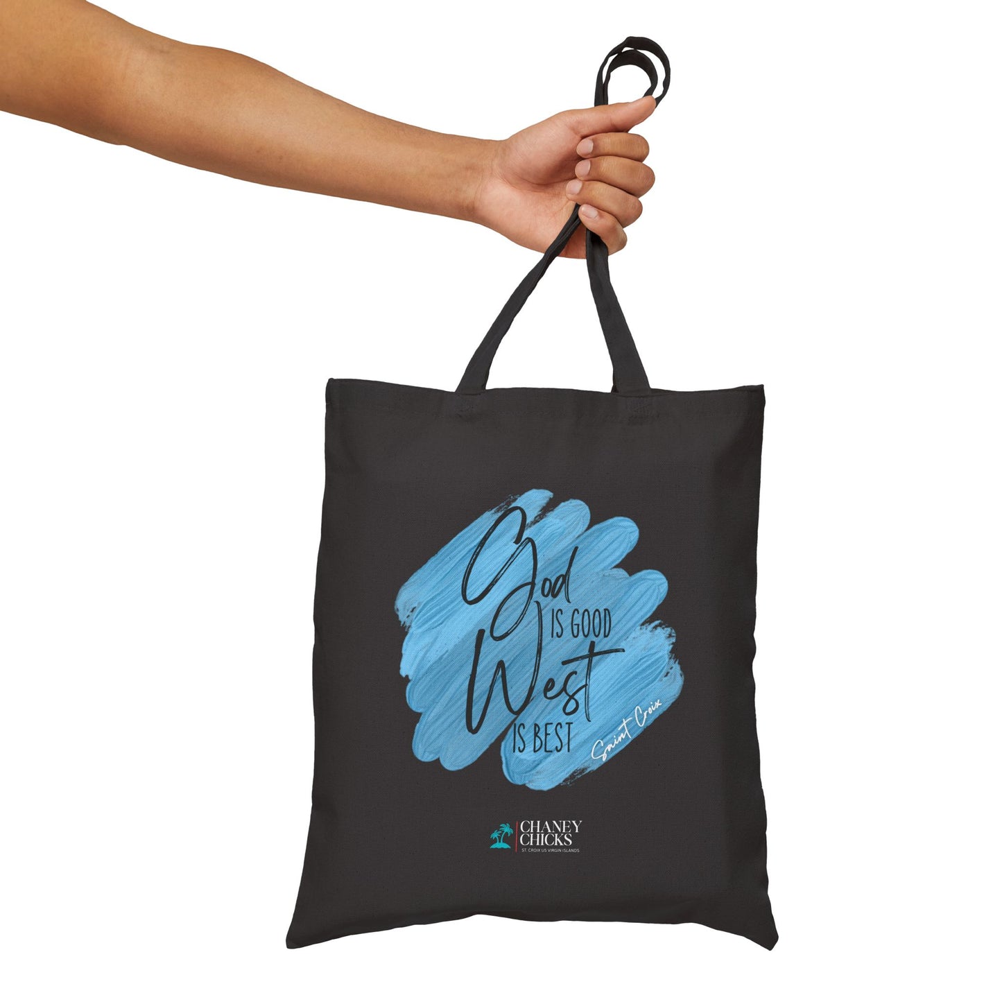 "God is Good, West is Best" Canvas Beach Tote