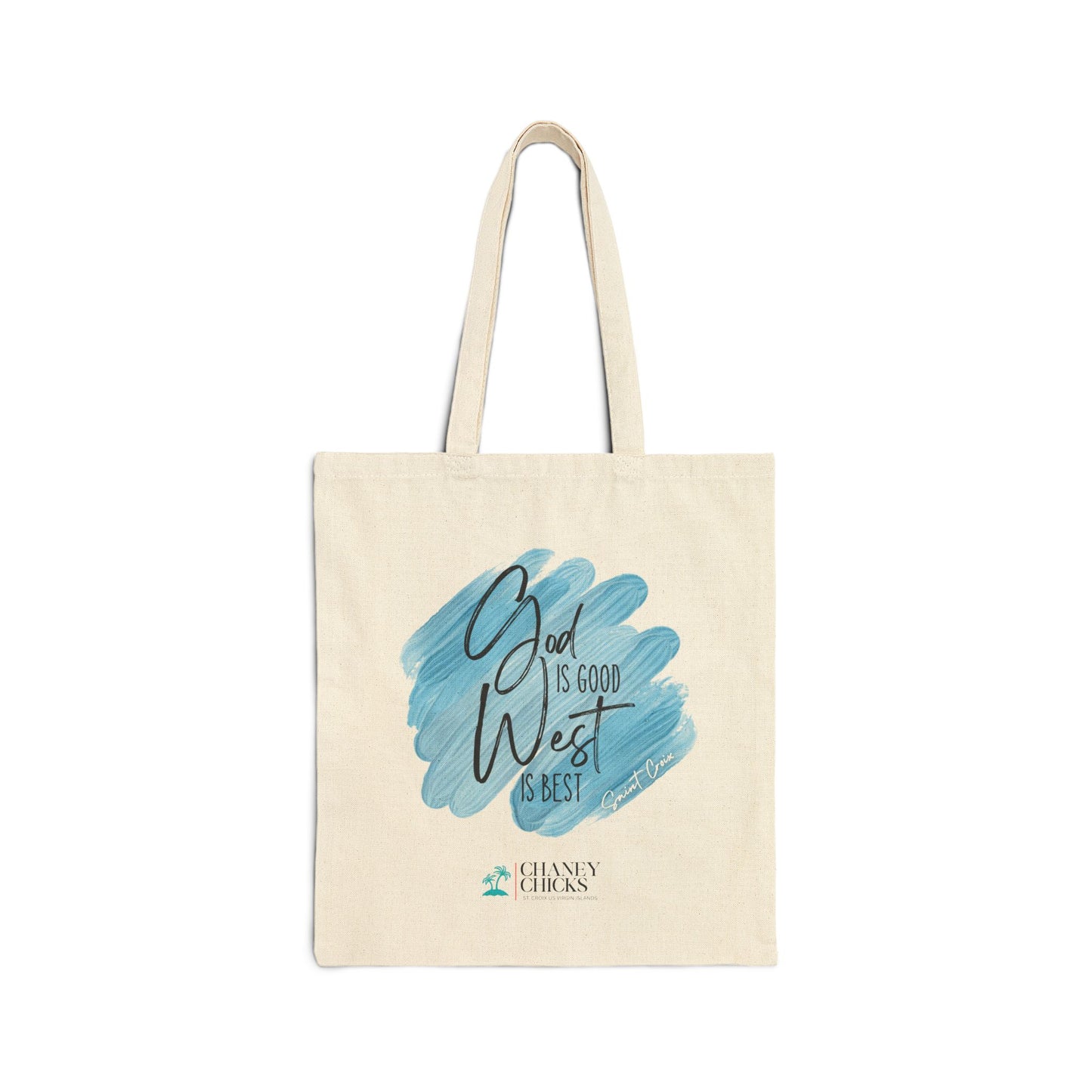 "God is Good, West is Best" Canvas Beach Tote