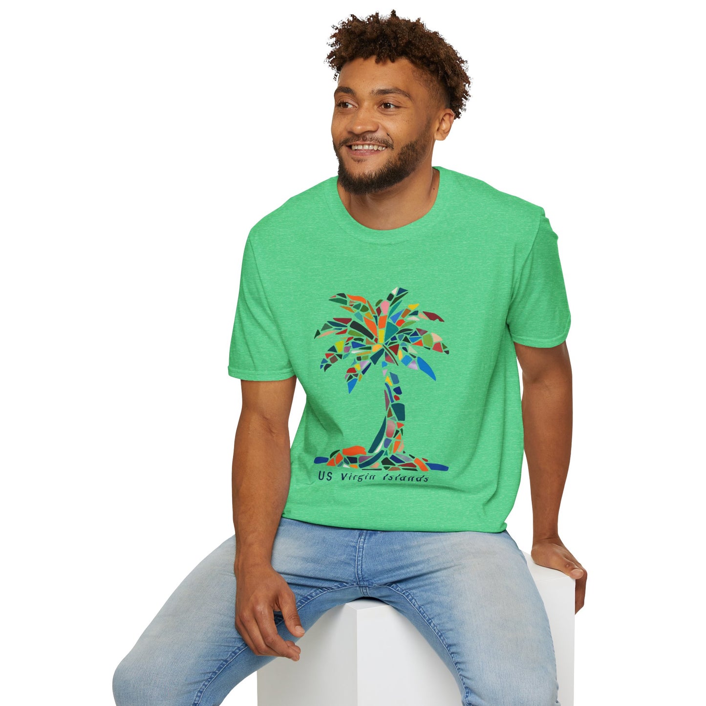 US Virgin Islands Mosaic Palm T-Shirt