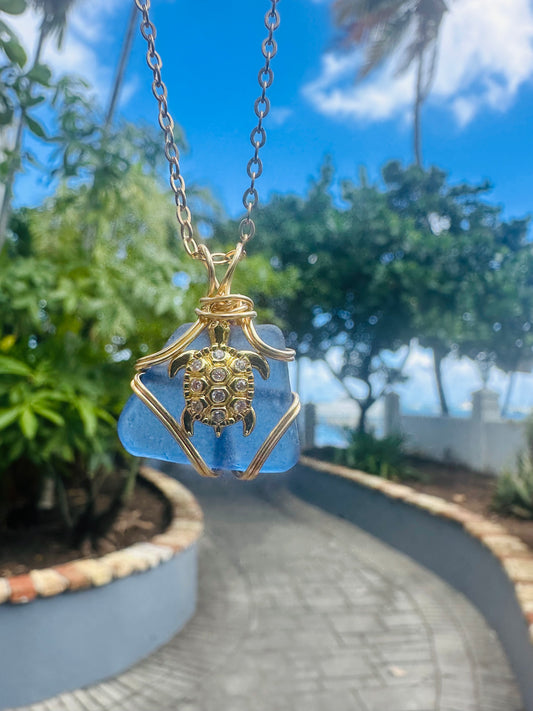 Sky Blue Seaglass Pendant