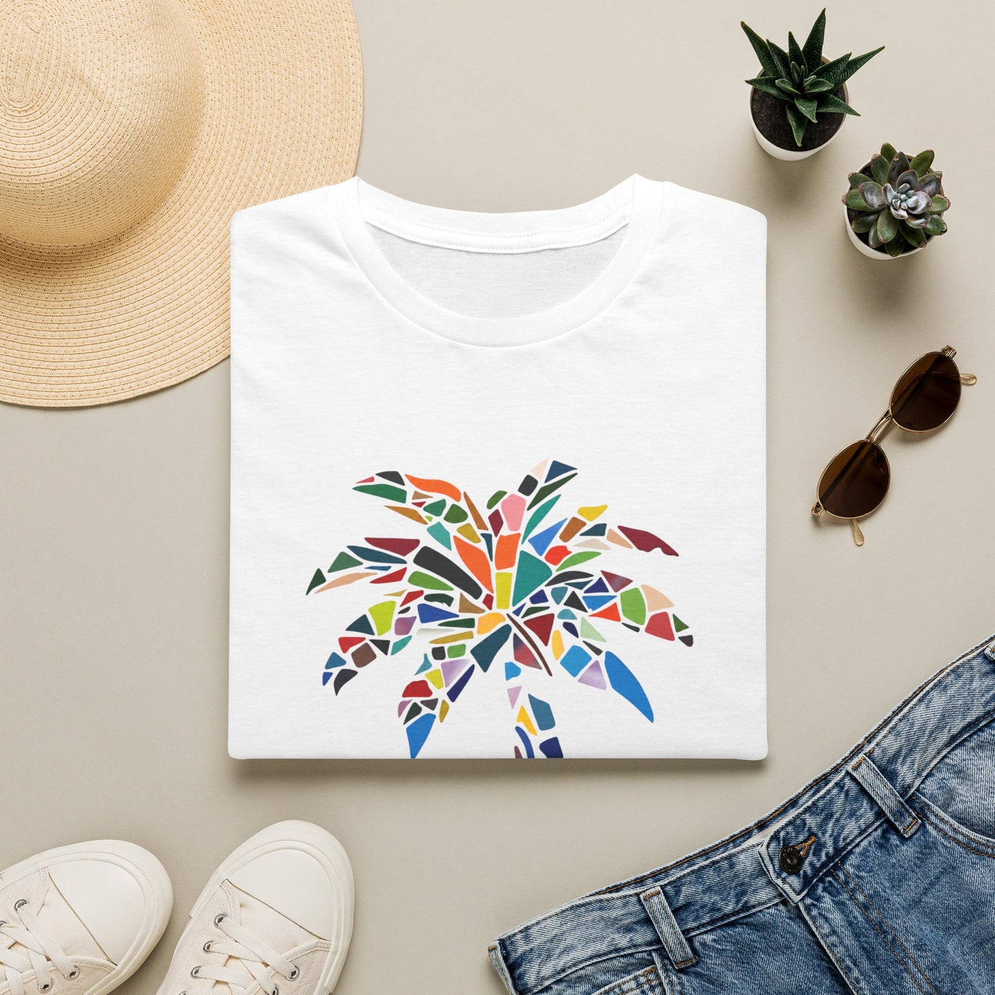 US Virgin Islands Mosaic Palm T-Shirt