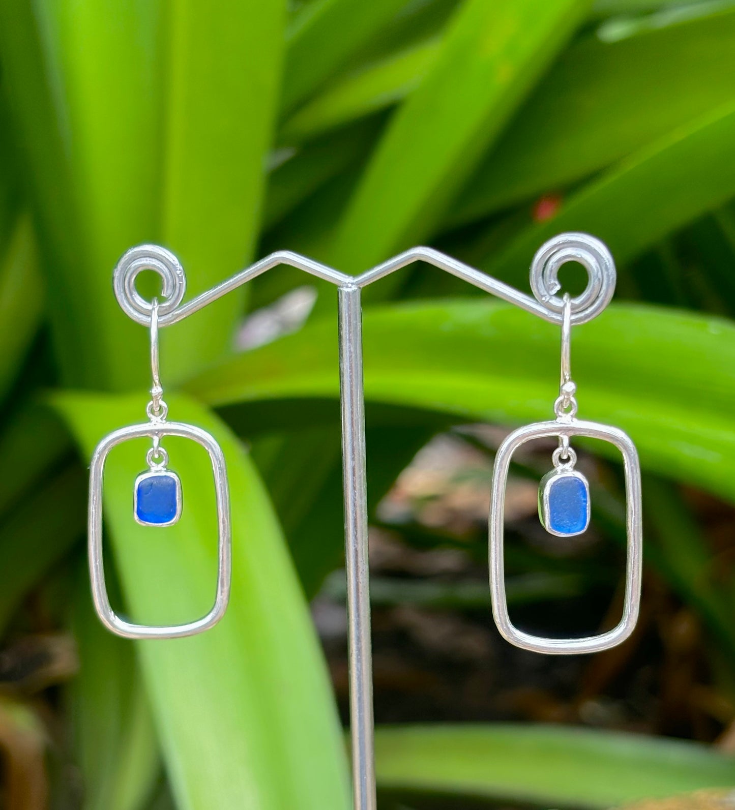 Sterling Sea Glass Earrings