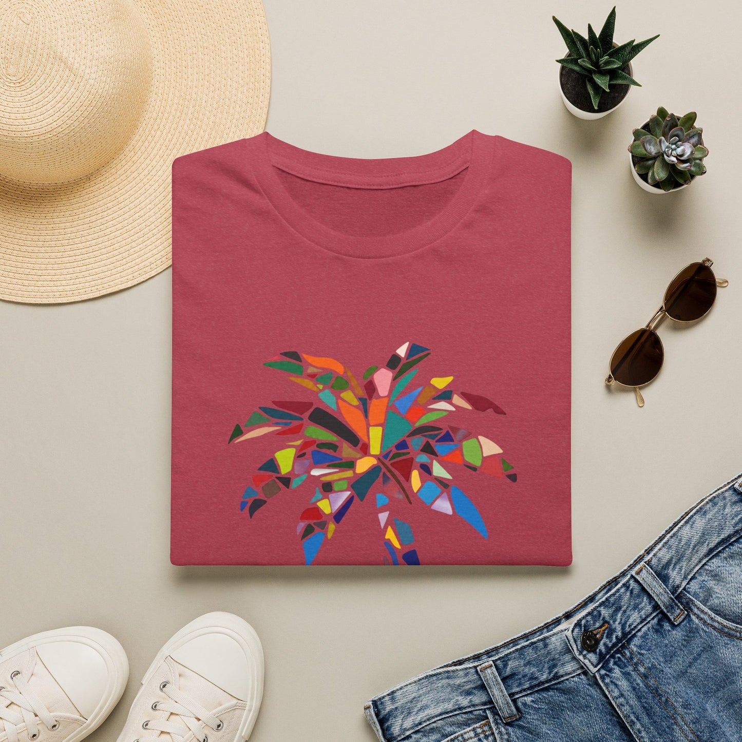 US Virgin Islands Mosaic Palm T-Shirt