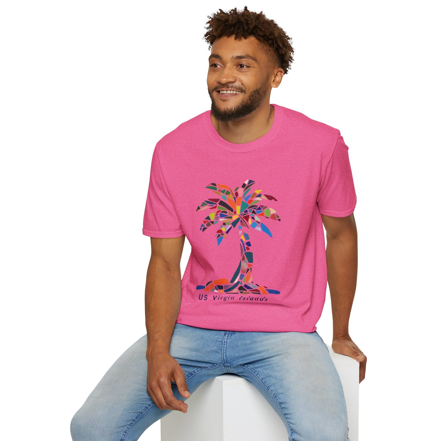 US Virgin Islands Mosaic Palm T-Shirt
