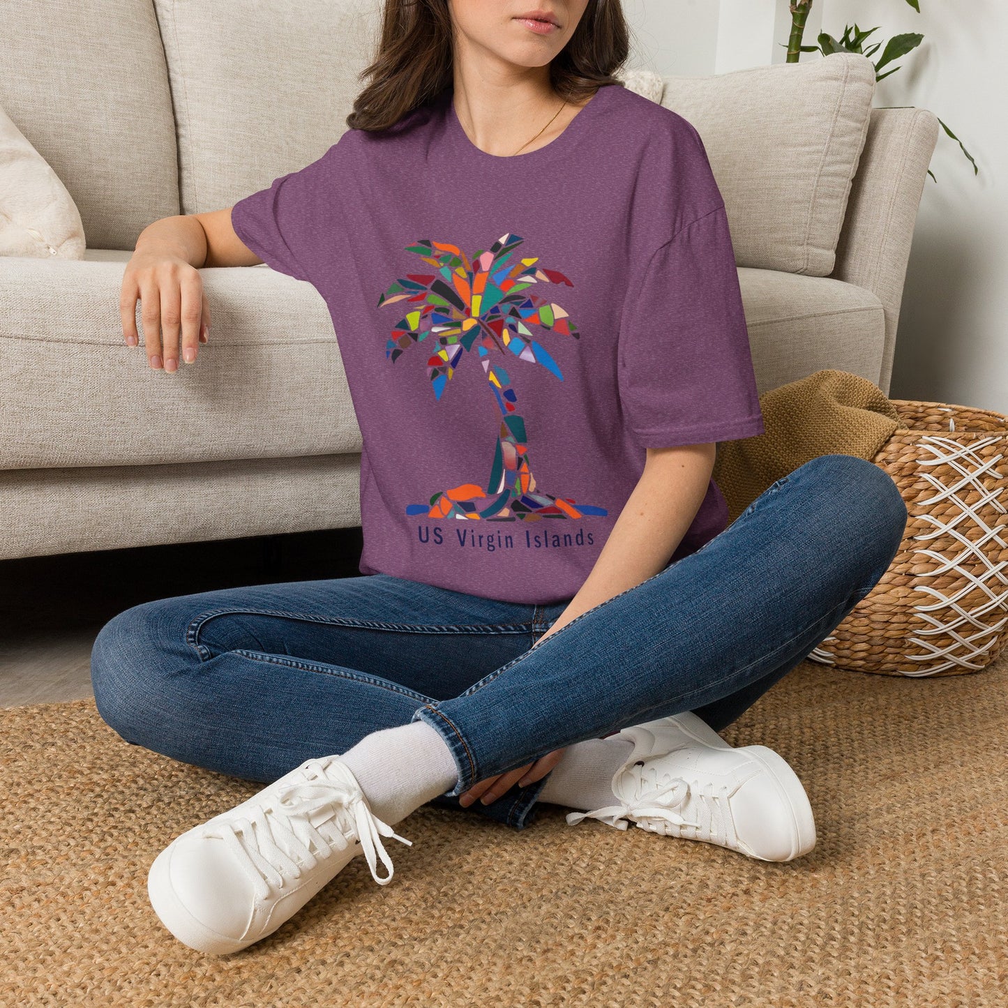 US Virgin Islands Mosaic Palm T-Shirt