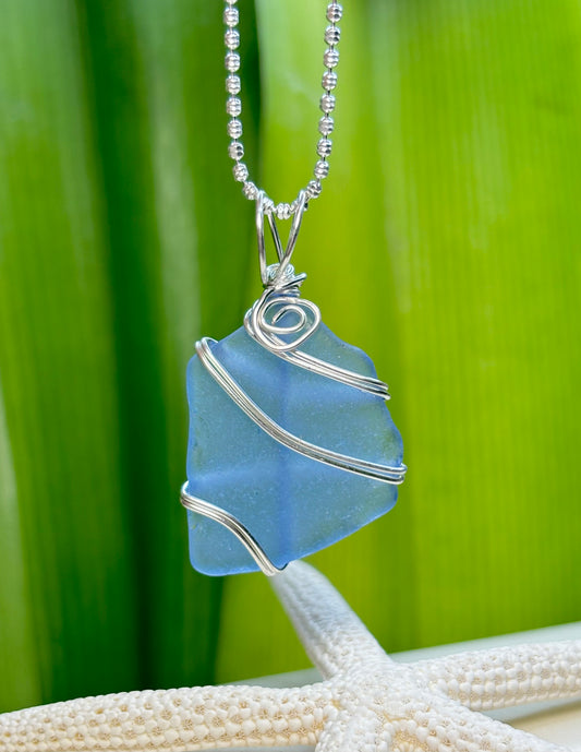 Sky Sea Glass Pendant