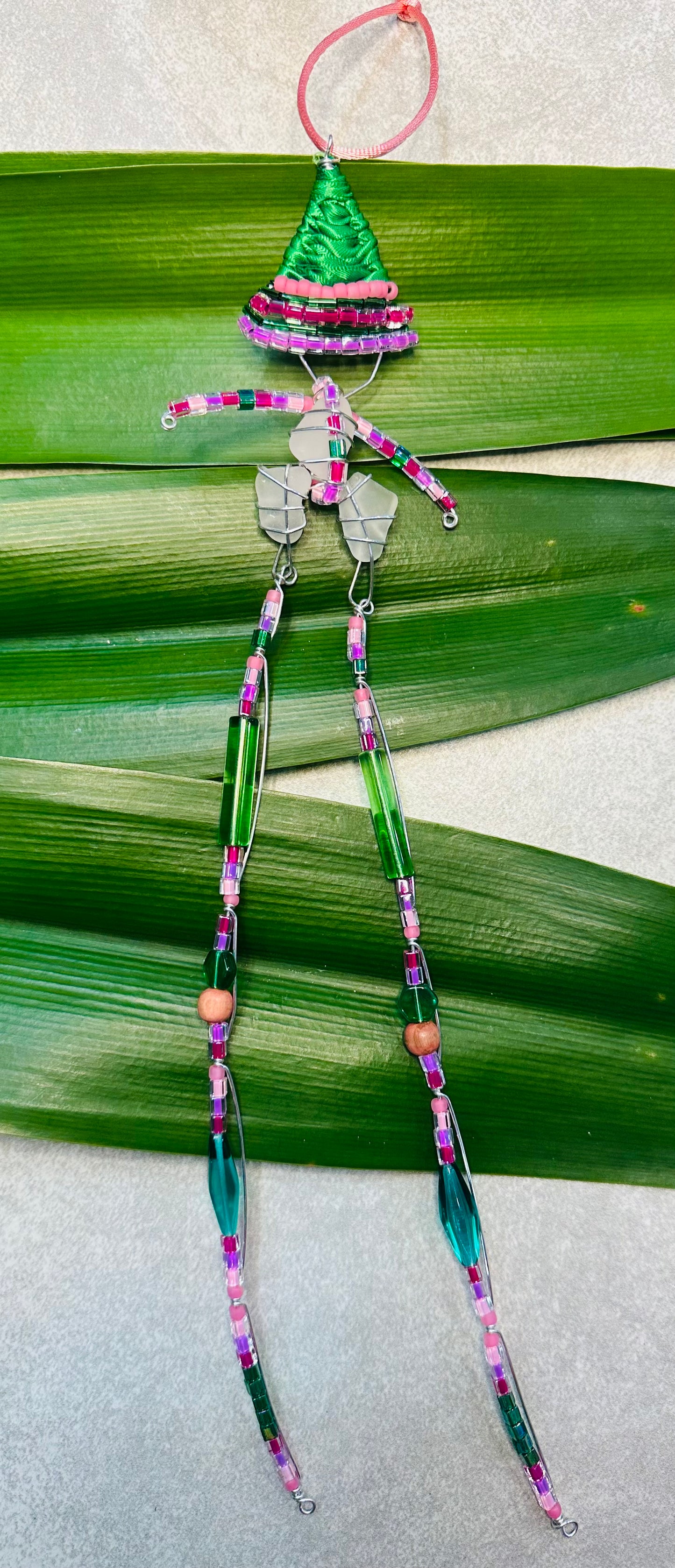 Sea Glass Moko Jumbie Ornament