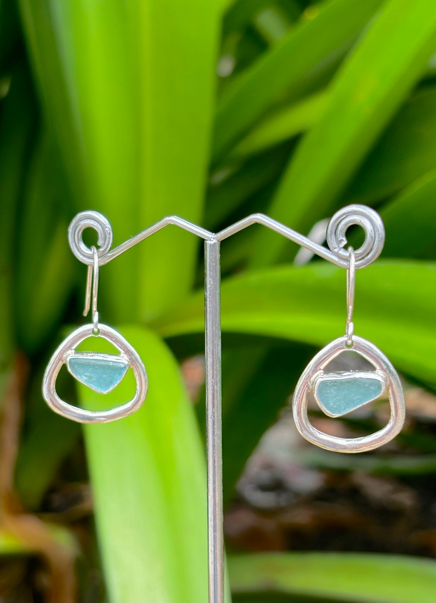 Sterling Sea Glass Earrings