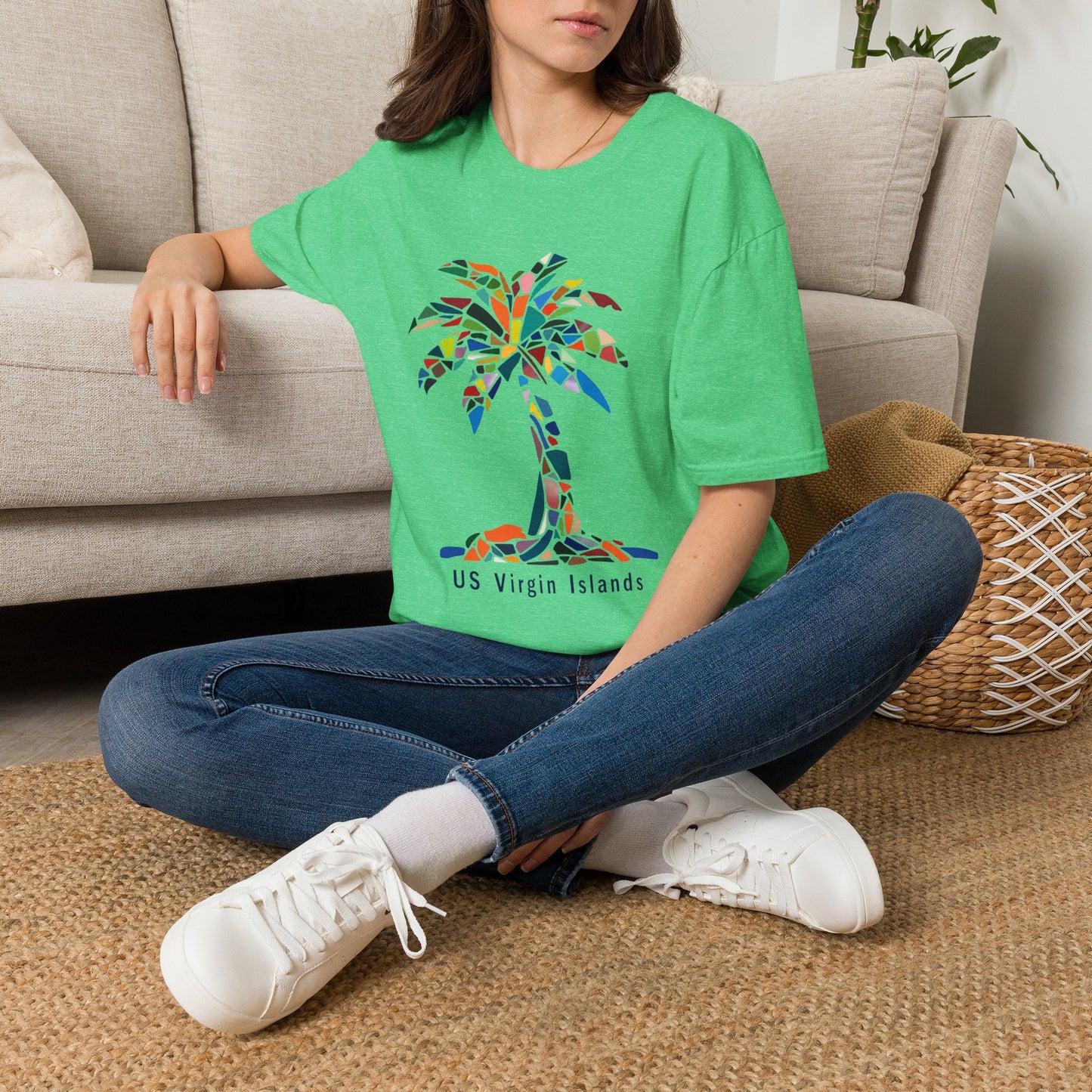 US Virgin Islands Mosaic Palm T-Shirt