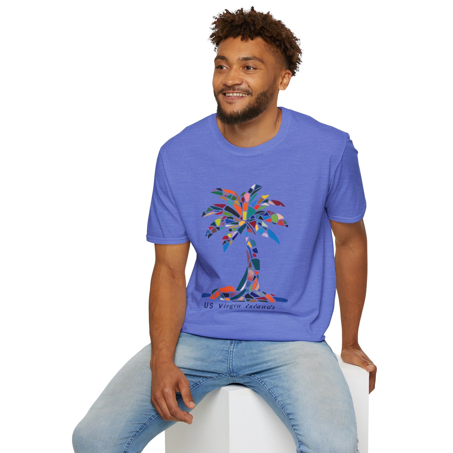 US Virgin Islands Mosaic Palm T-Shirt