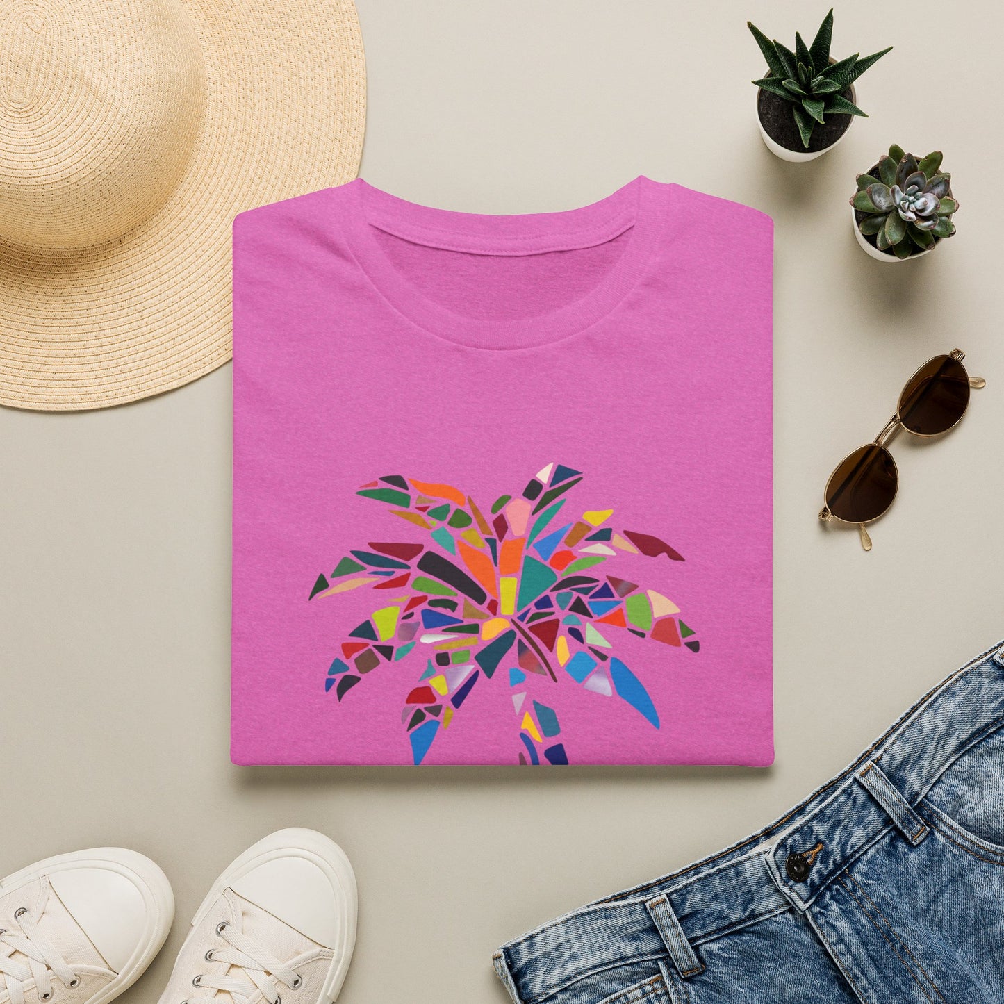 US Virgin Islands Mosaic Palm T-Shirt