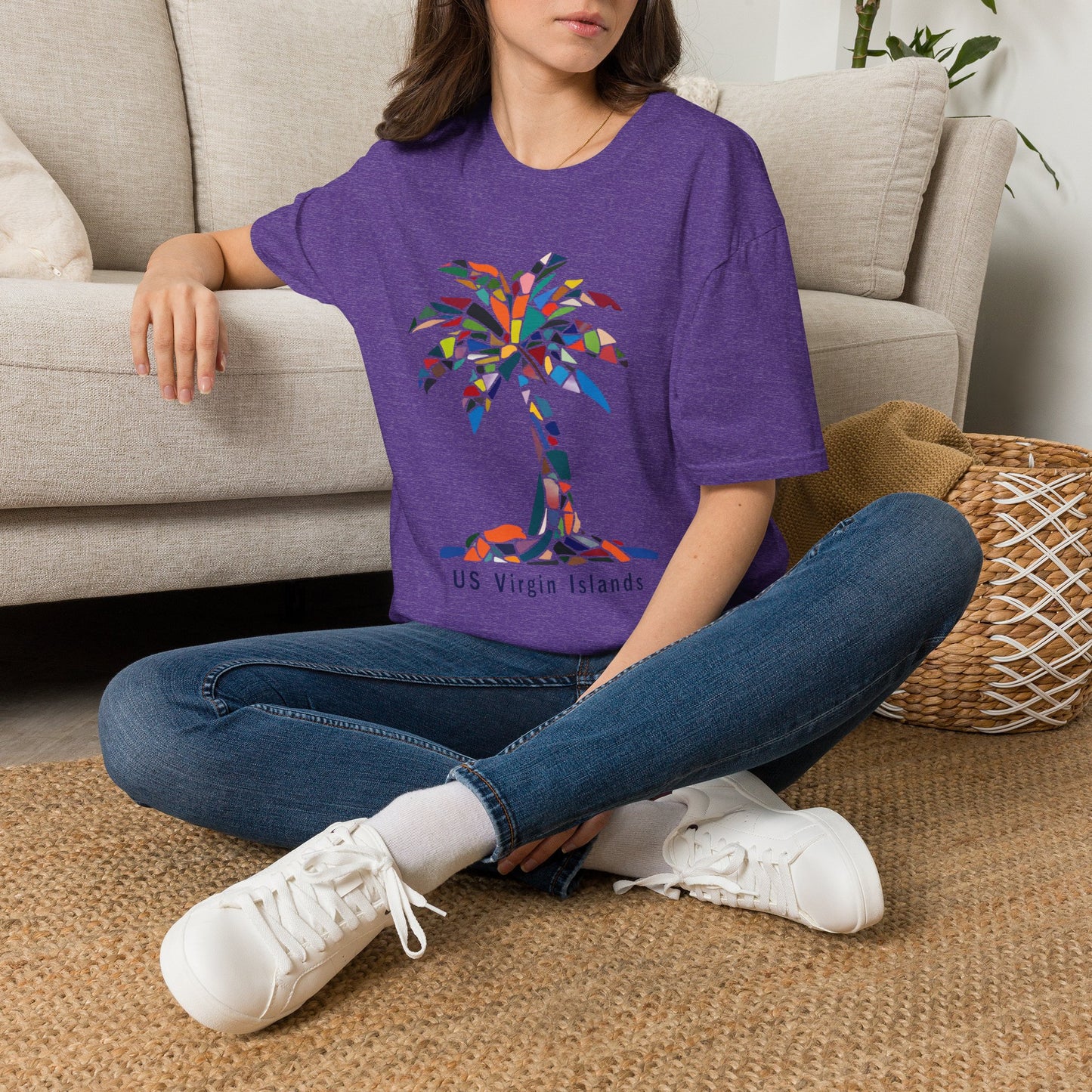 US Virgin Islands Mosaic Palm T-Shirt