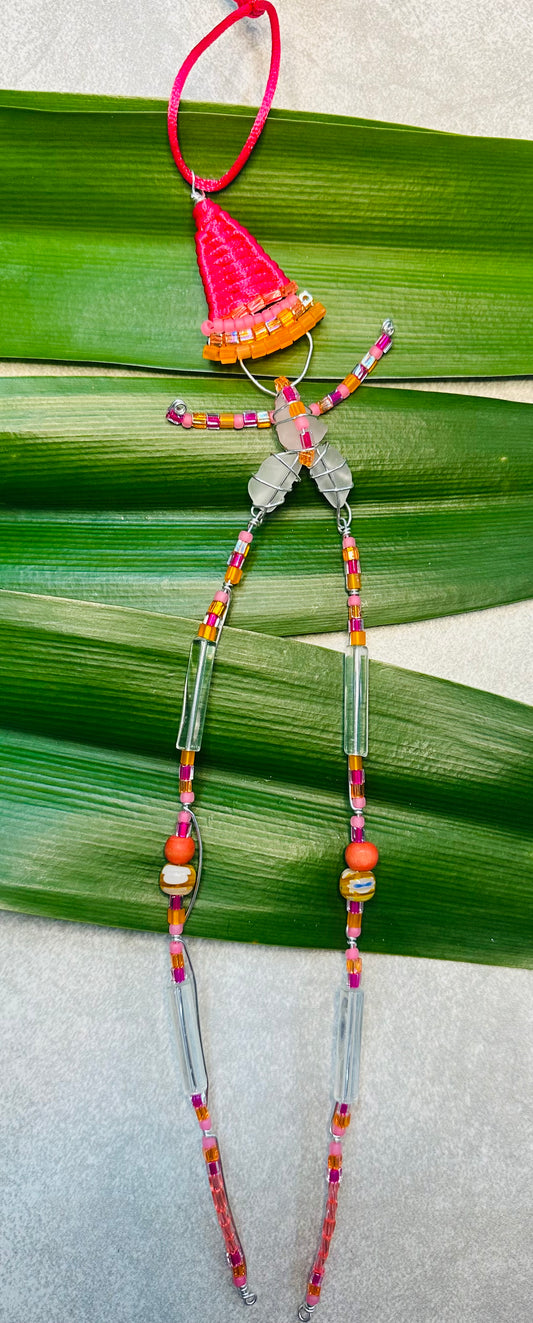 Sea Glass Moko Jumbie Ornament