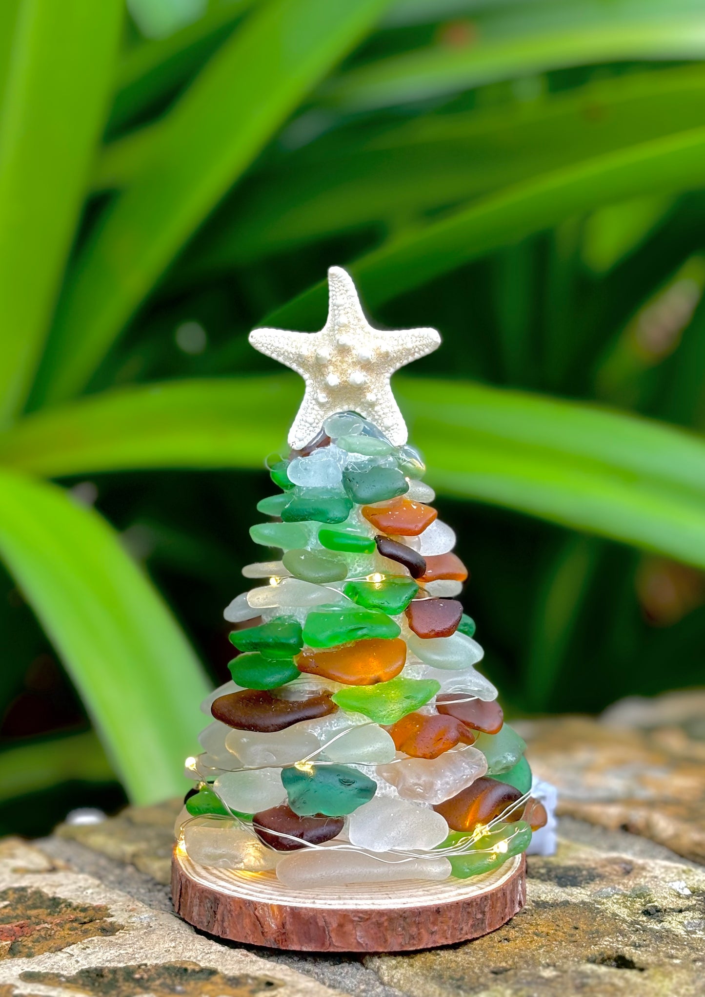 Multi Color 6” Sea Glass Christmas Tree